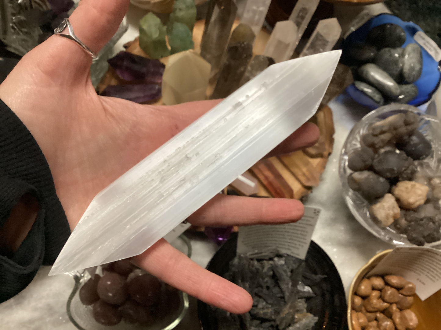 Satin Spar (Selenite) charger 7.5"x1.5"