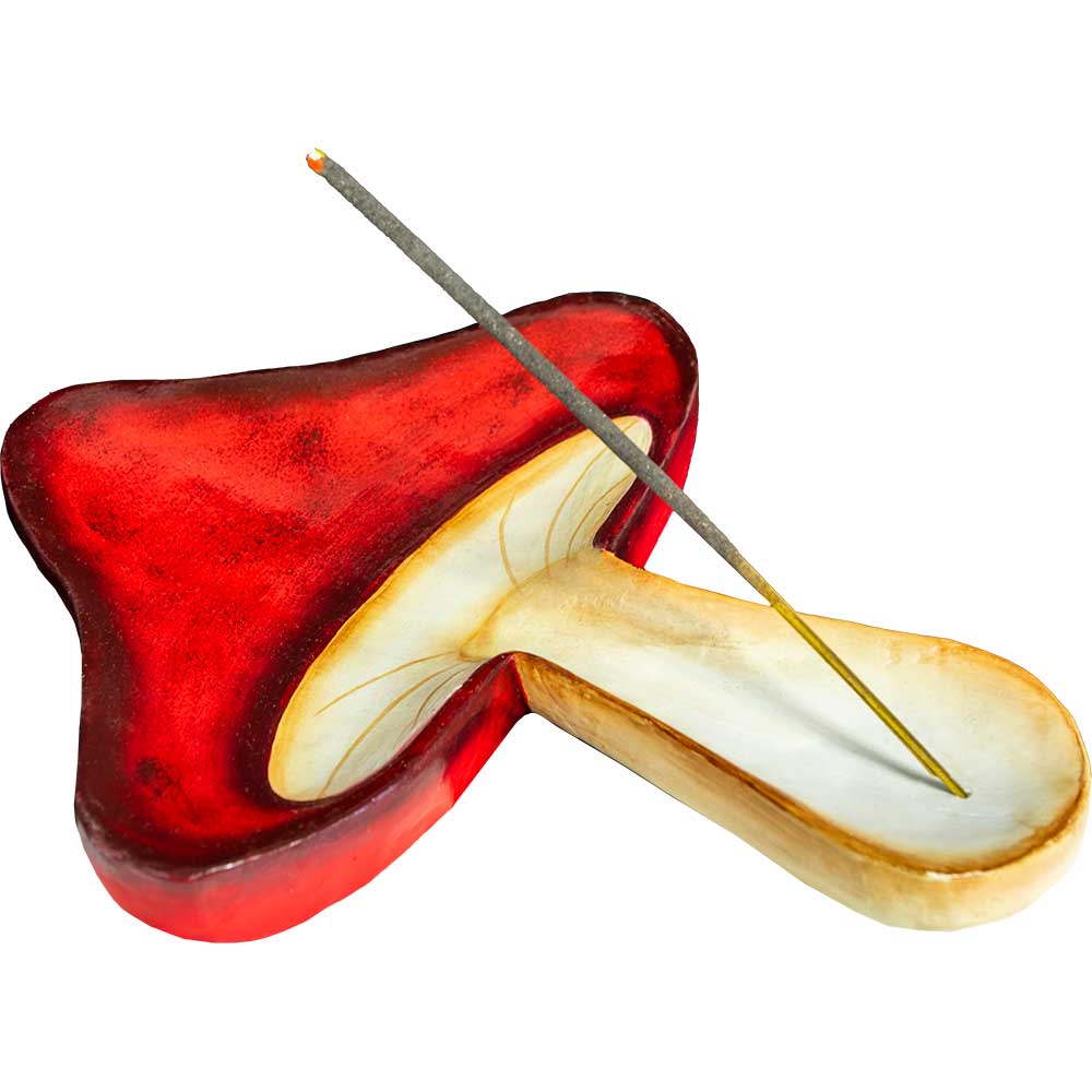 Wooden Incense Holder - Mushroom 