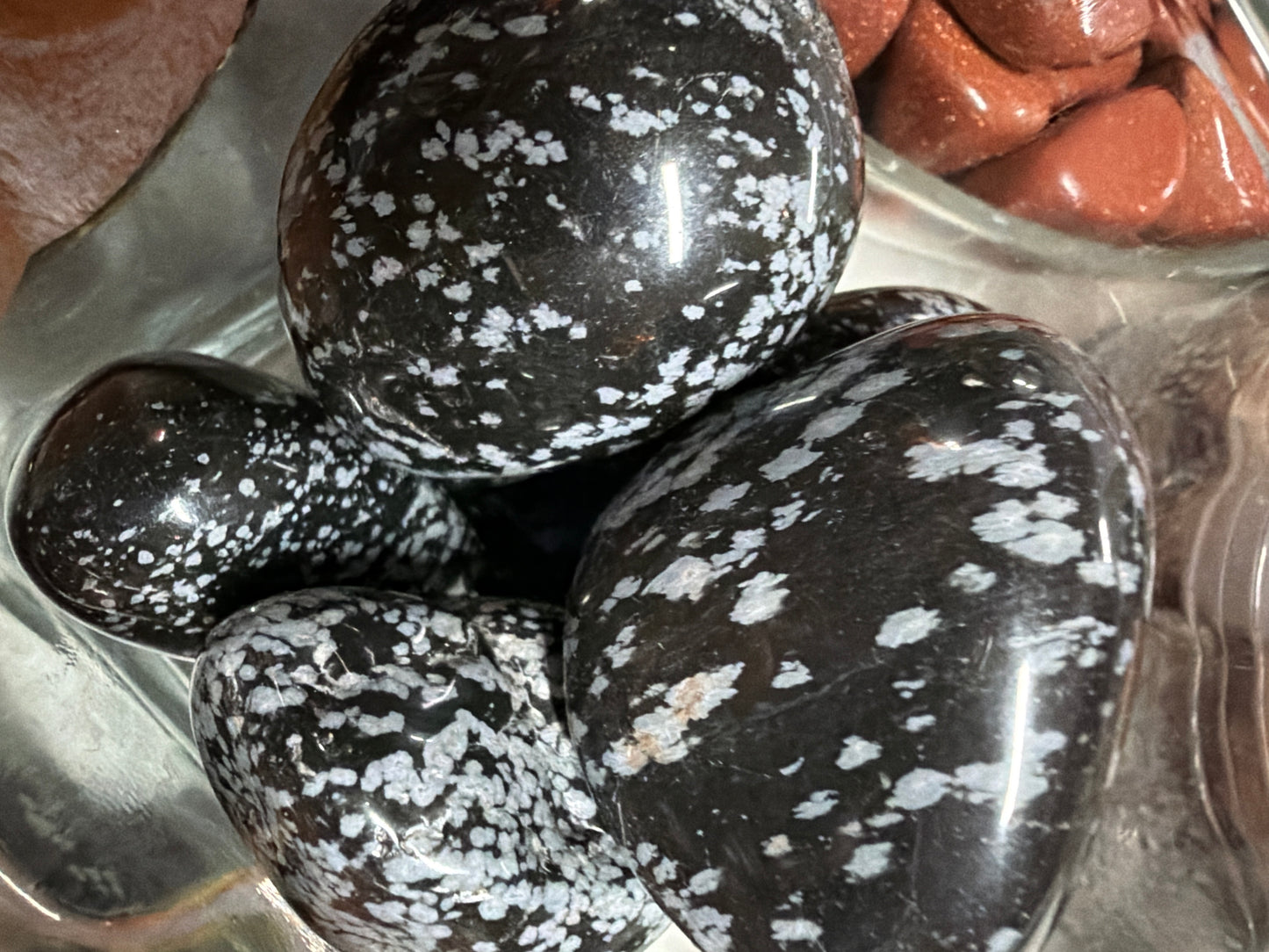 Snowflake Obsidian tumbled Pebble stones