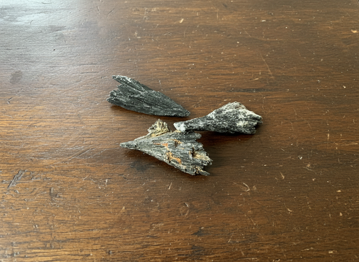 Black Kyanite Broom raw stone
