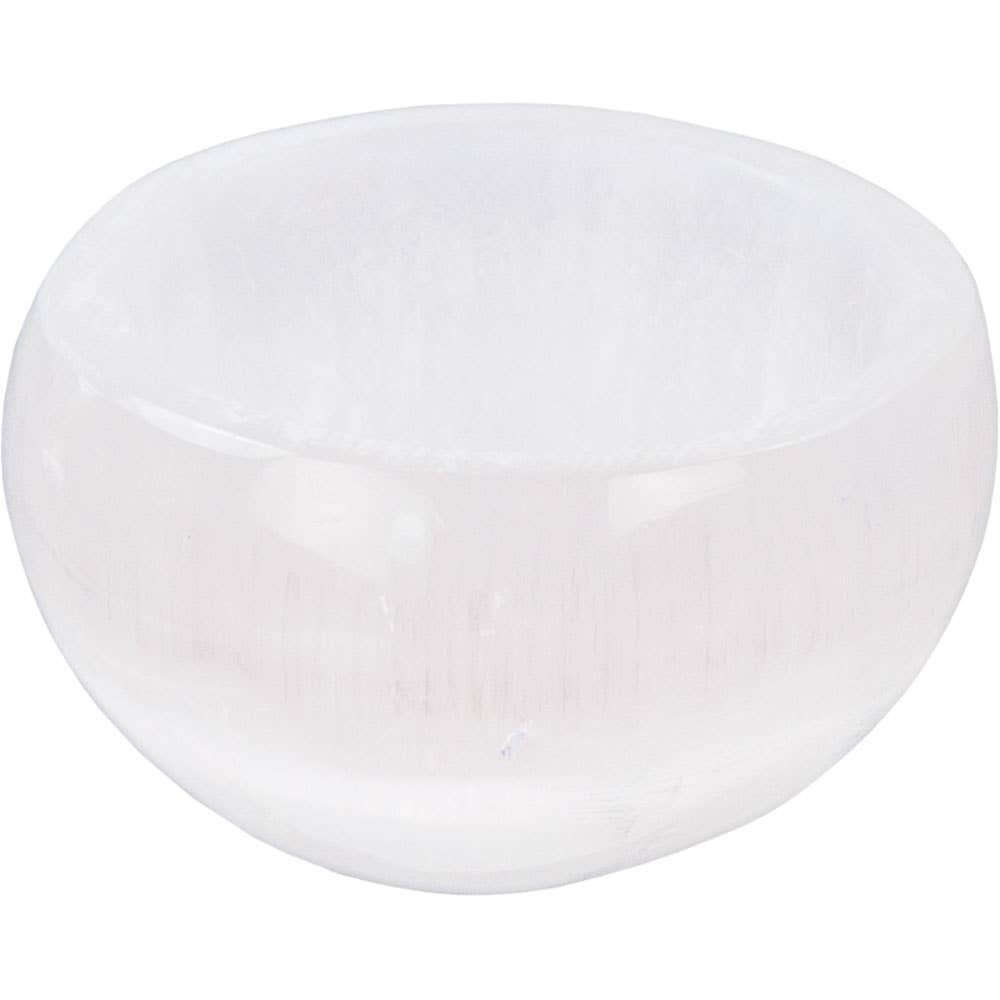 Gemstone Carving Small Bowl White Satin Spar (Selenite)