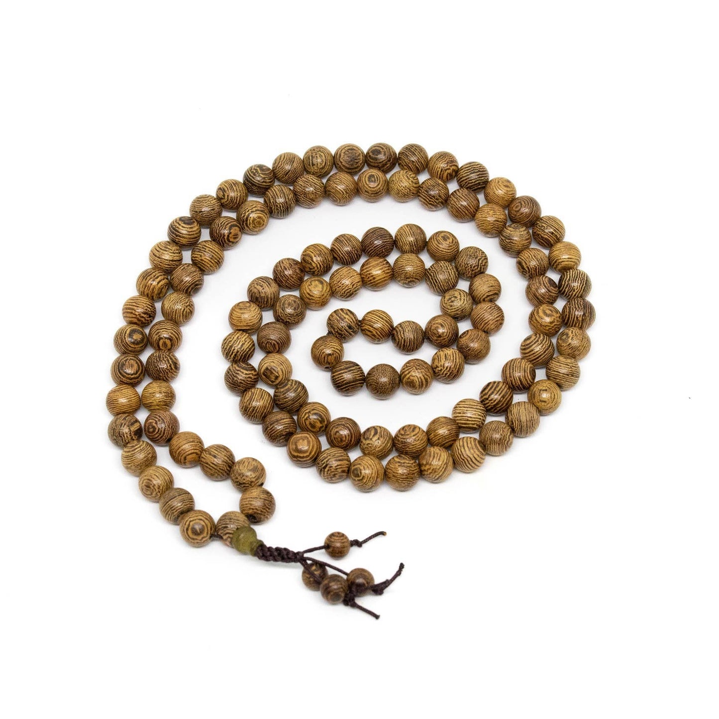 Phoenix Tail Wood Zen 108 Bead Mala - Prayer Beads - 8mm