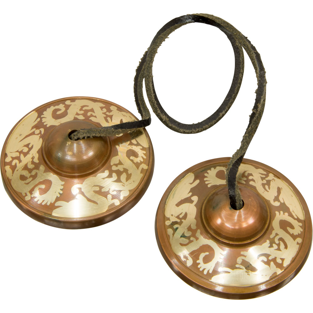 Tibetan Tingshas Etch Dragon