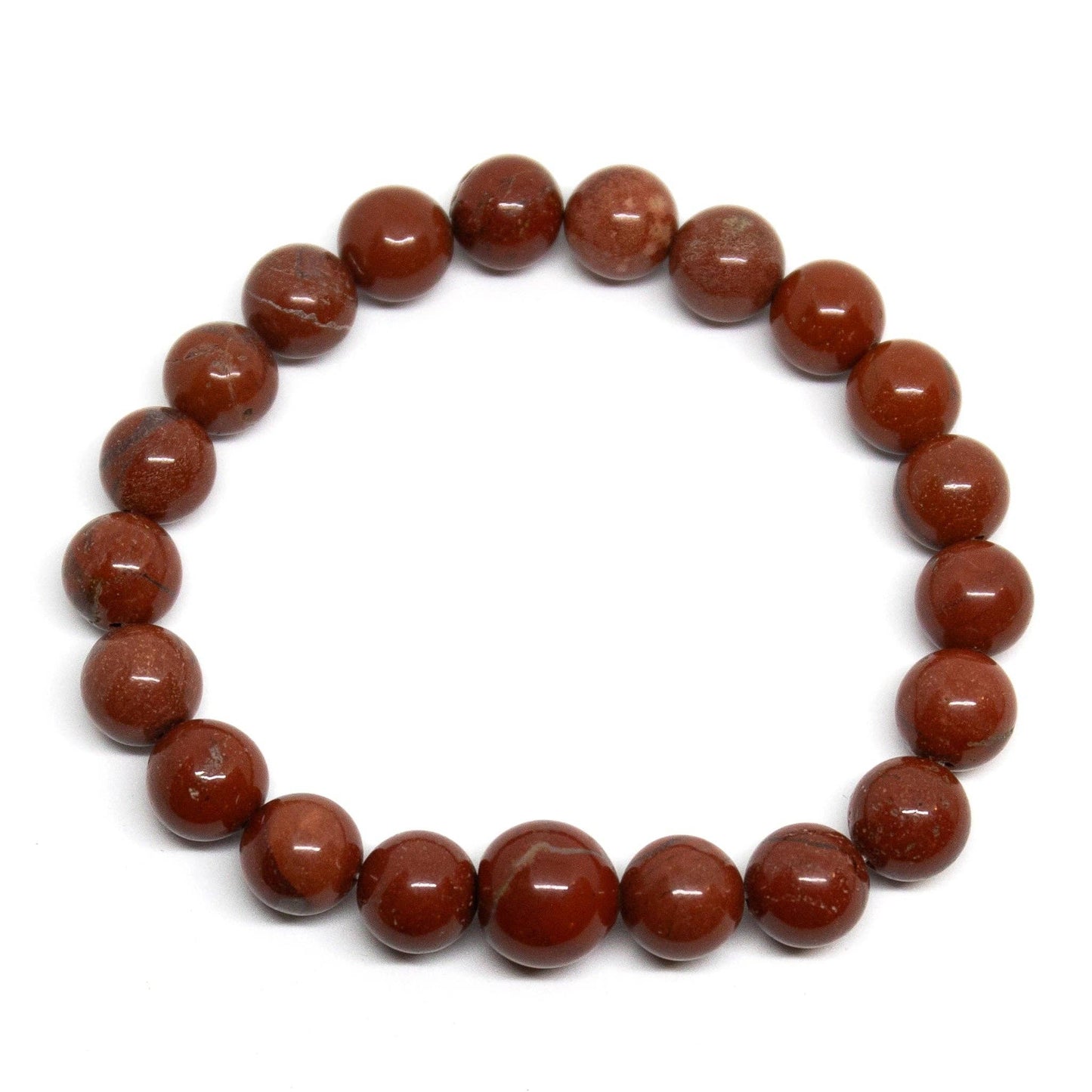 Long Size Red Jasper Beaded Bracelet - Wrist Mala - 10mm