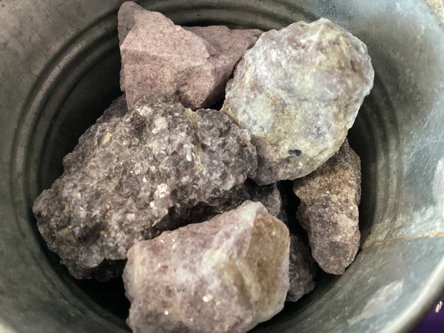 Lepidolite untumbled stones
