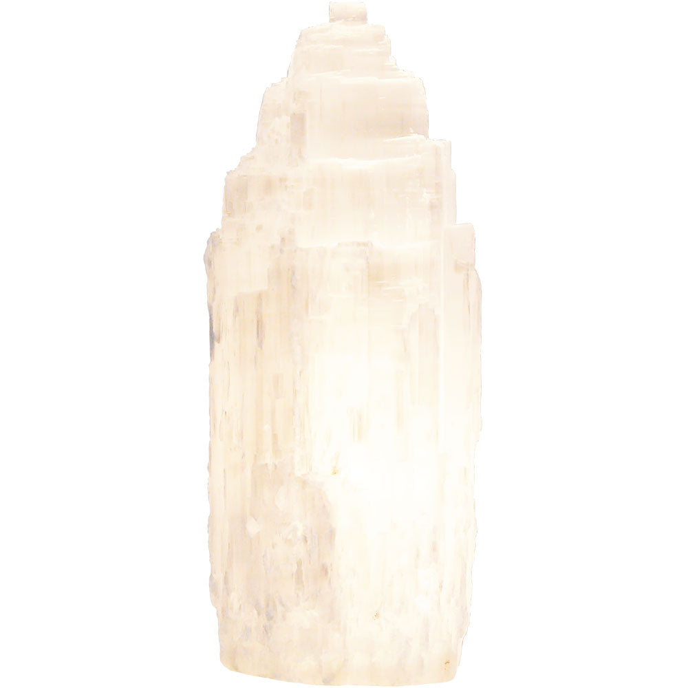 White Satin Spar (Selenite) Lamp 5-6-inch