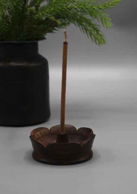 Lotus Wooden Tibetan Incense Burner