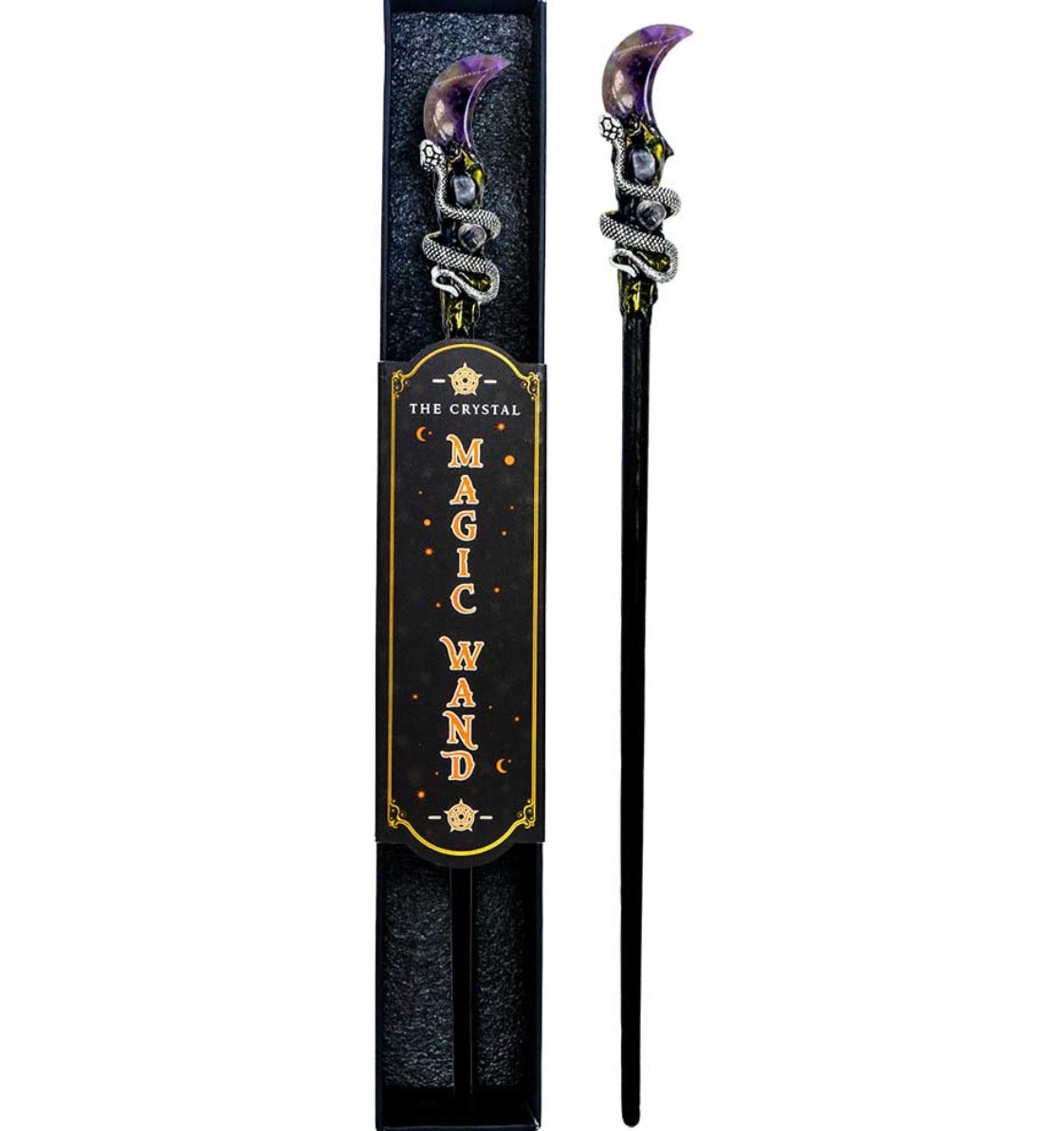 Magic Wand w/ Gift Box - Amethyst Moon & Snake