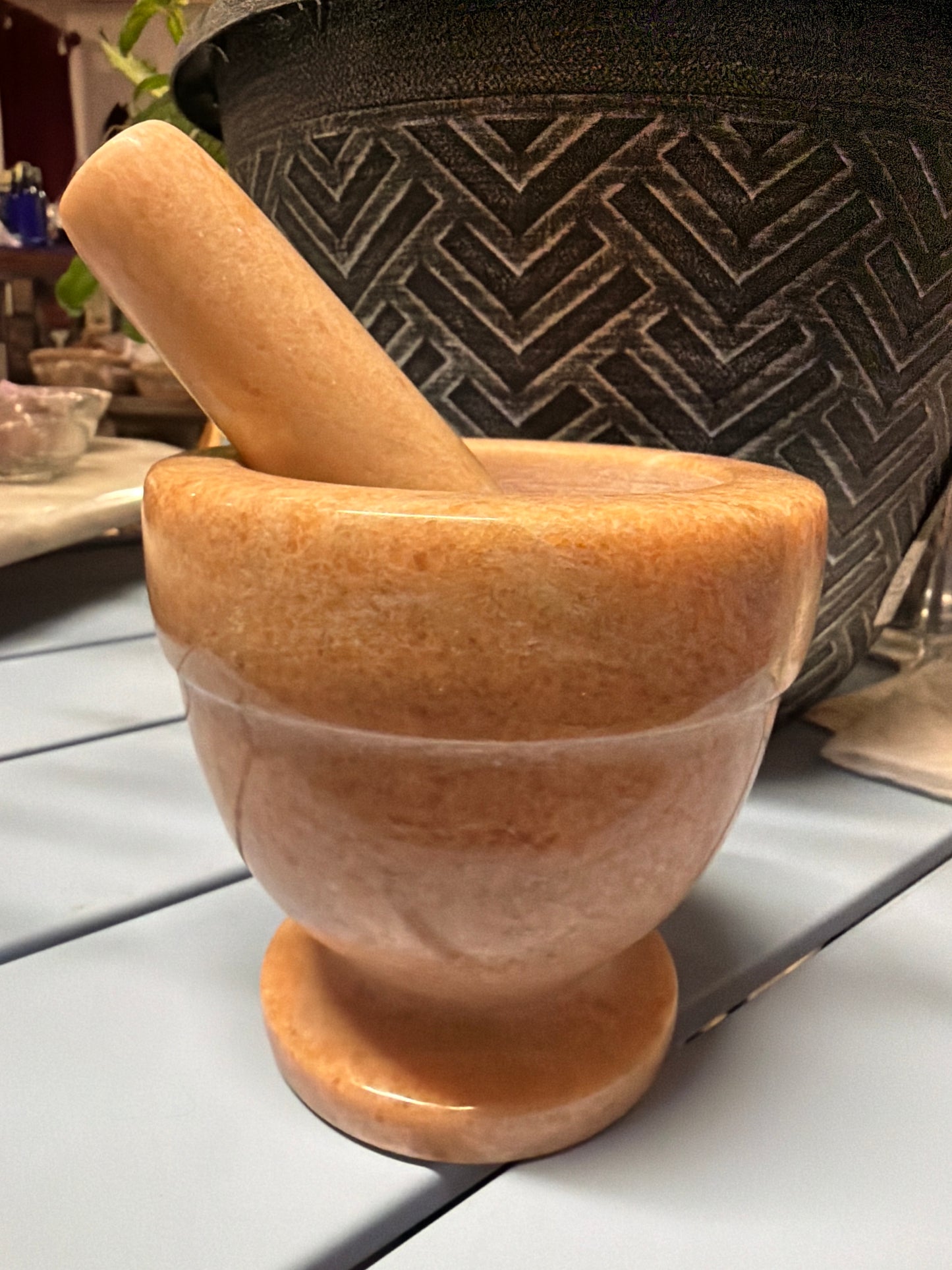 4" Sunset Jade Mortar and Pestle Set