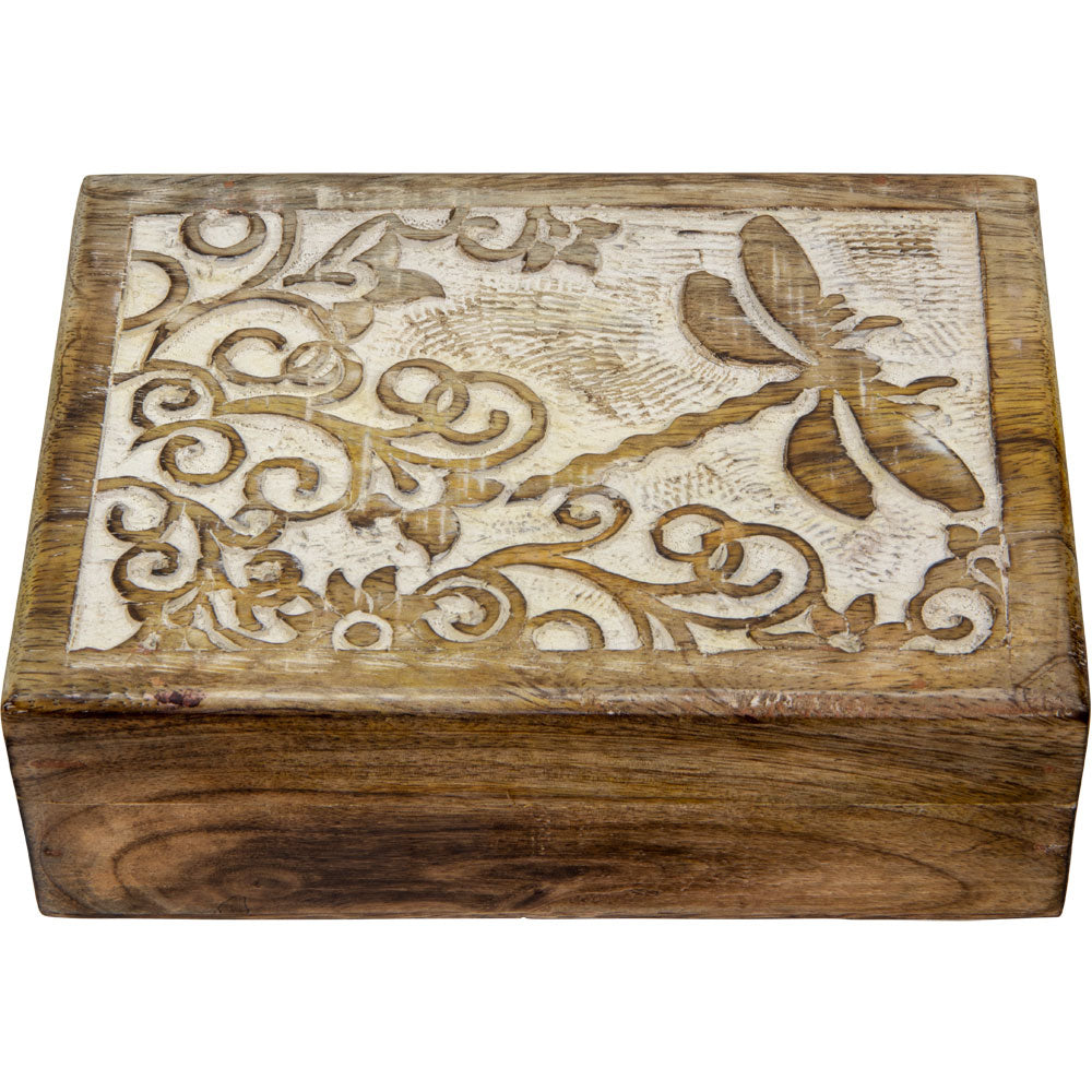 Dragonfly Carved Wood Box
