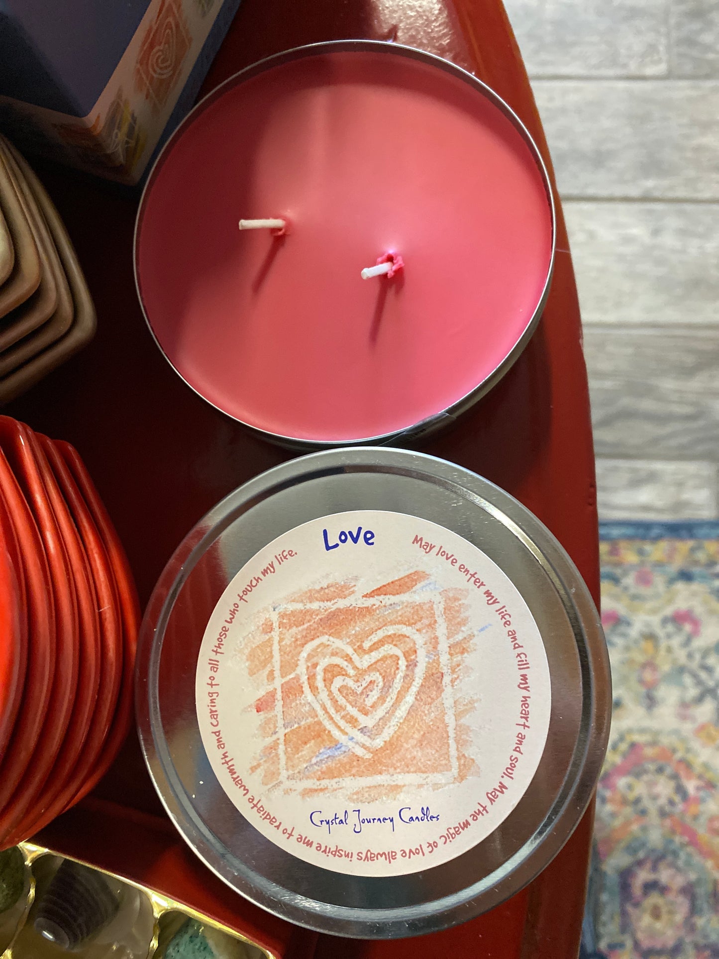 Crystal Journey Love Travel Candle Tin Reiki Charged