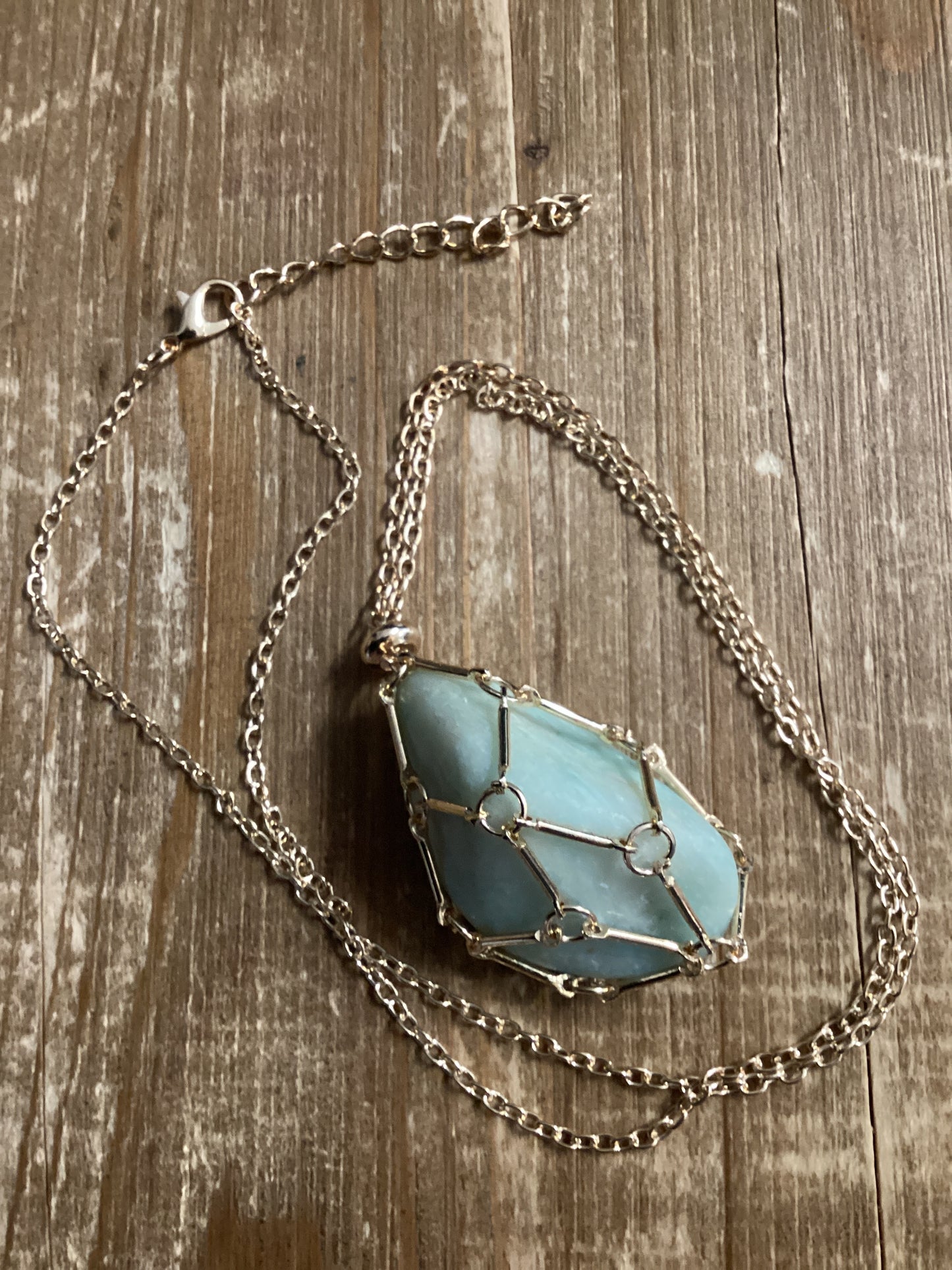 Metal Adjustable Crystal Cage with Stone - Gold