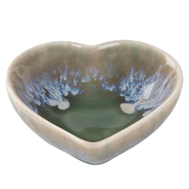CERAMIC HEART INCENSE CONE BURNER & TRINKET BOWL