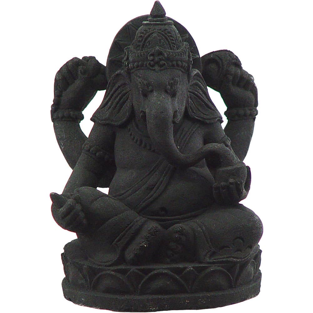 Volcanic Stone Statue Ganesha Black (Each)