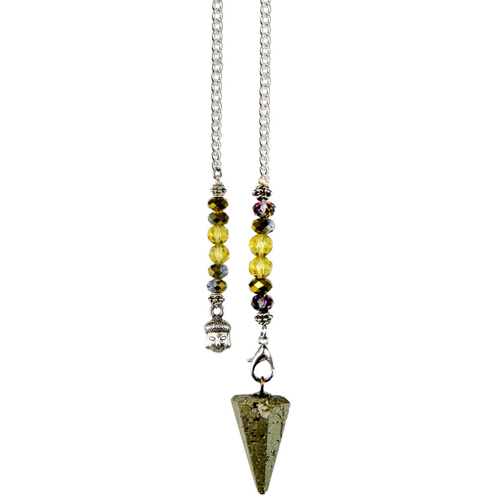 Hexagonal Pendulum Pyrite - Buddha