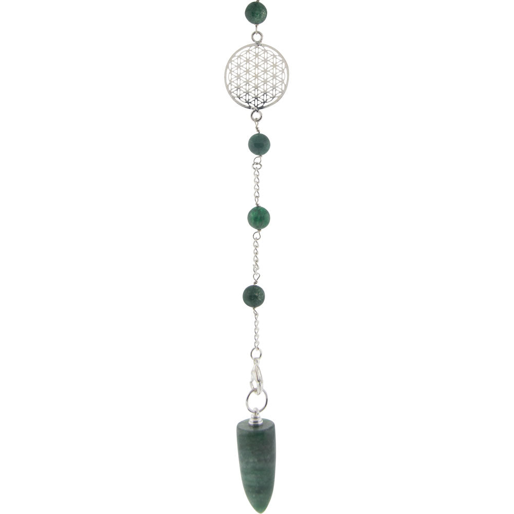 Gemstone Pendulum Flower of Life - Green Aventurine