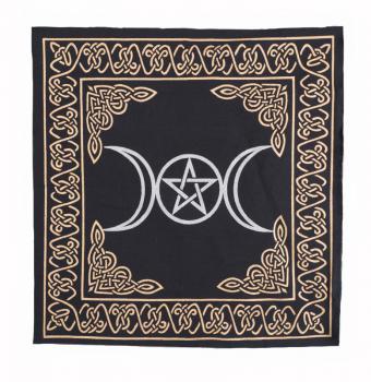 Triple Moon Pentacle Altar Cloth 24x24