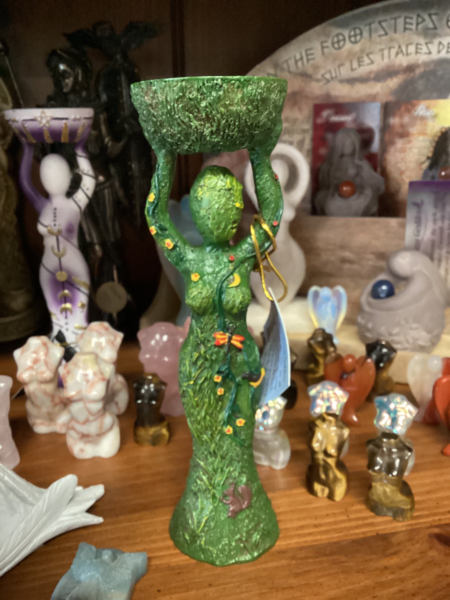 Polyresin T-Light Holder Nurturing Forest Goddess (Each)