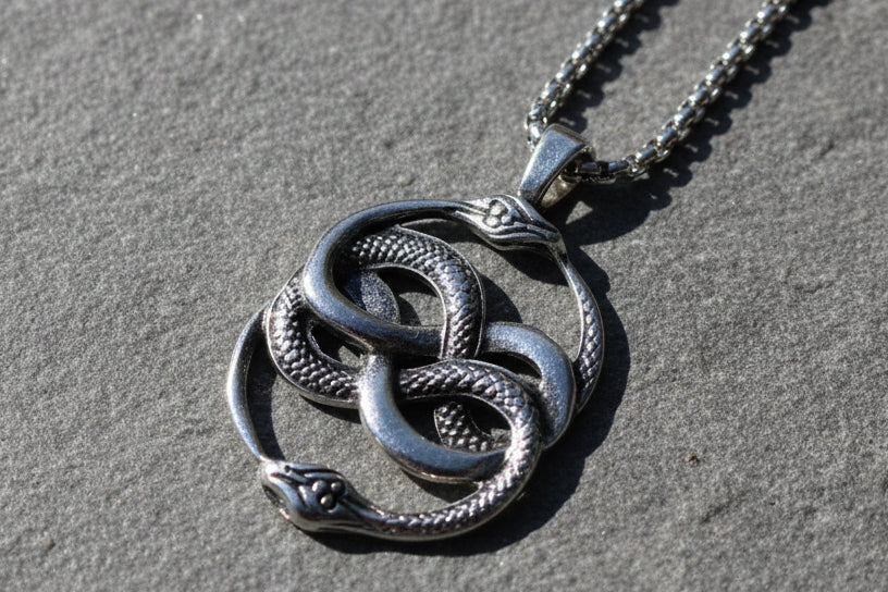 Double Ouroboros Necklace 1.5”
