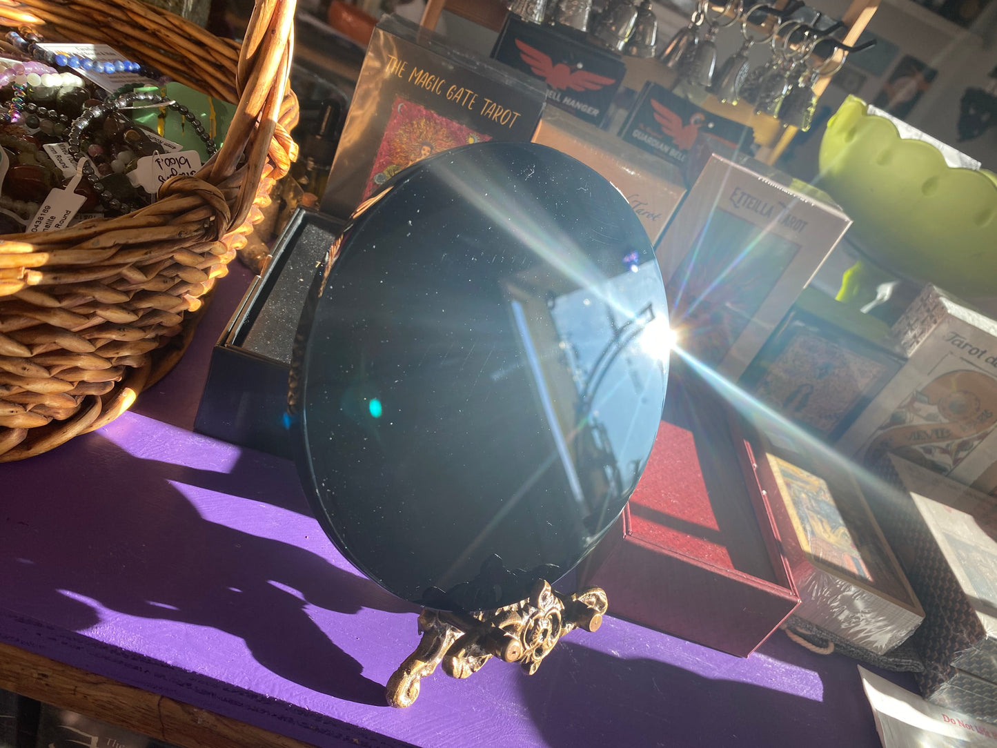 6" Black Obsidian scrying mirror