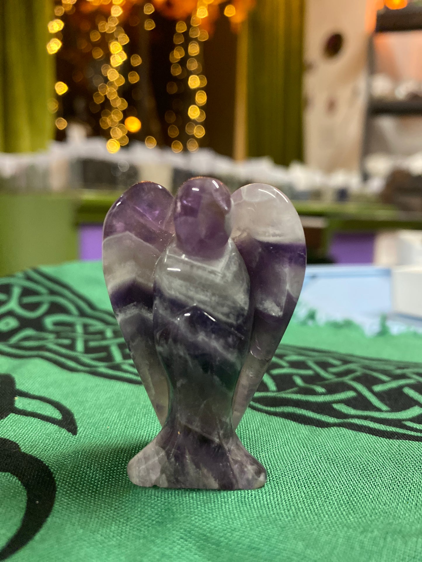 Chevron Amethyst Angel Carving 2”