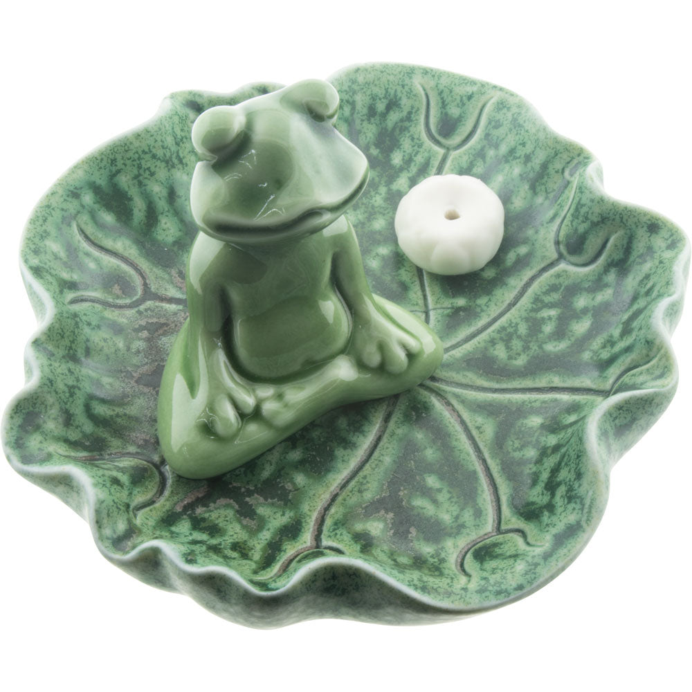 Ceramic Incense Holder Meditating Frog