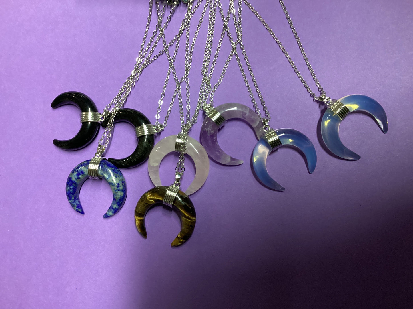 Crystal Crescent Moon Necklace
