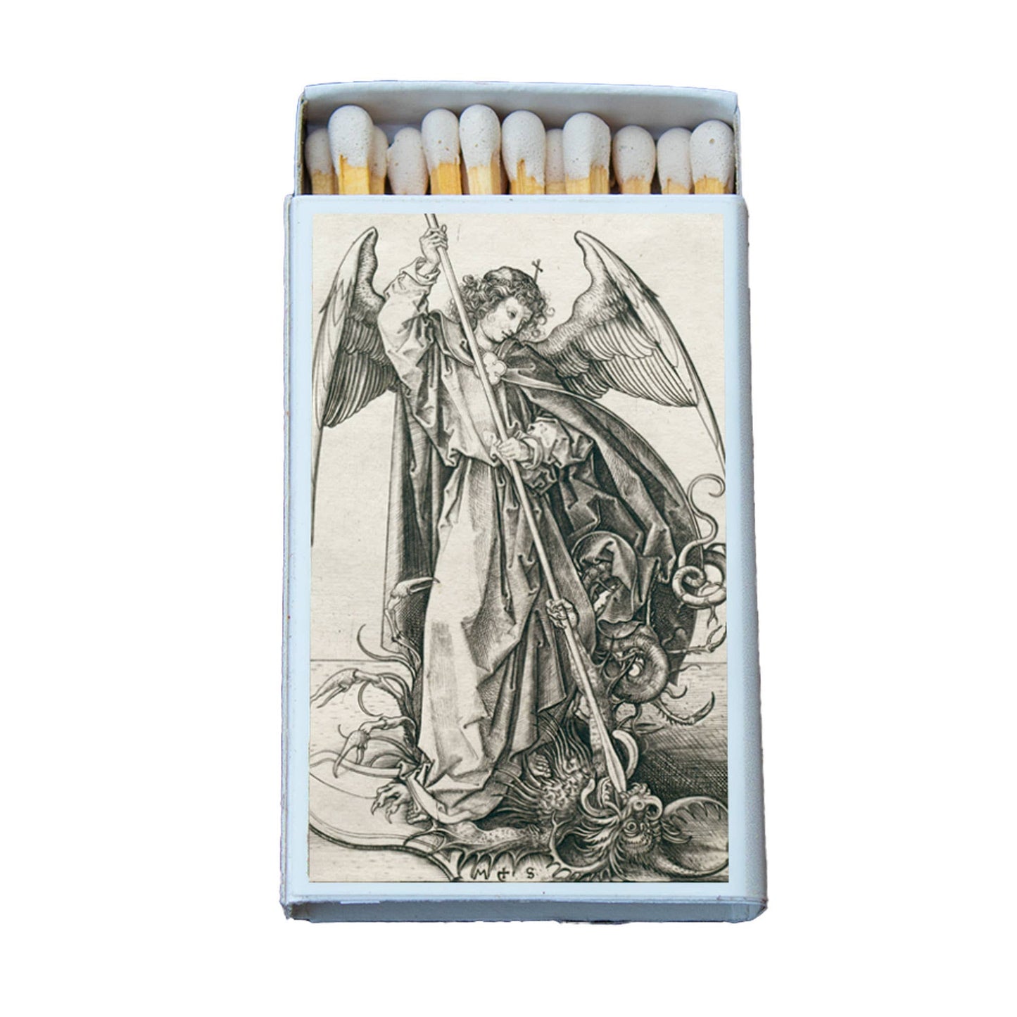 Spiritual Saint Michael and Dragon Matchbox • Candle Acc