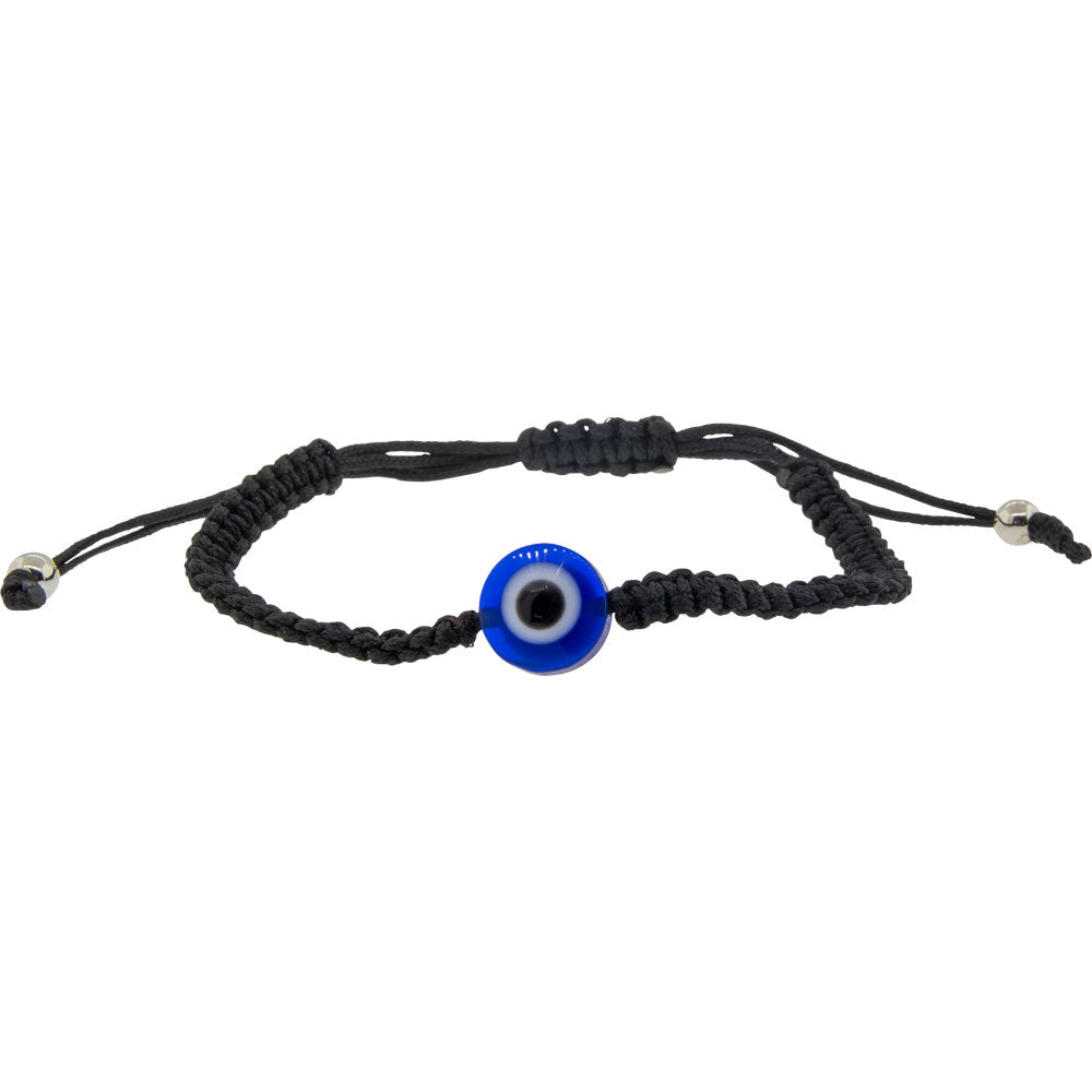 Adjustable Bracelet Black - Evil Eye Glass