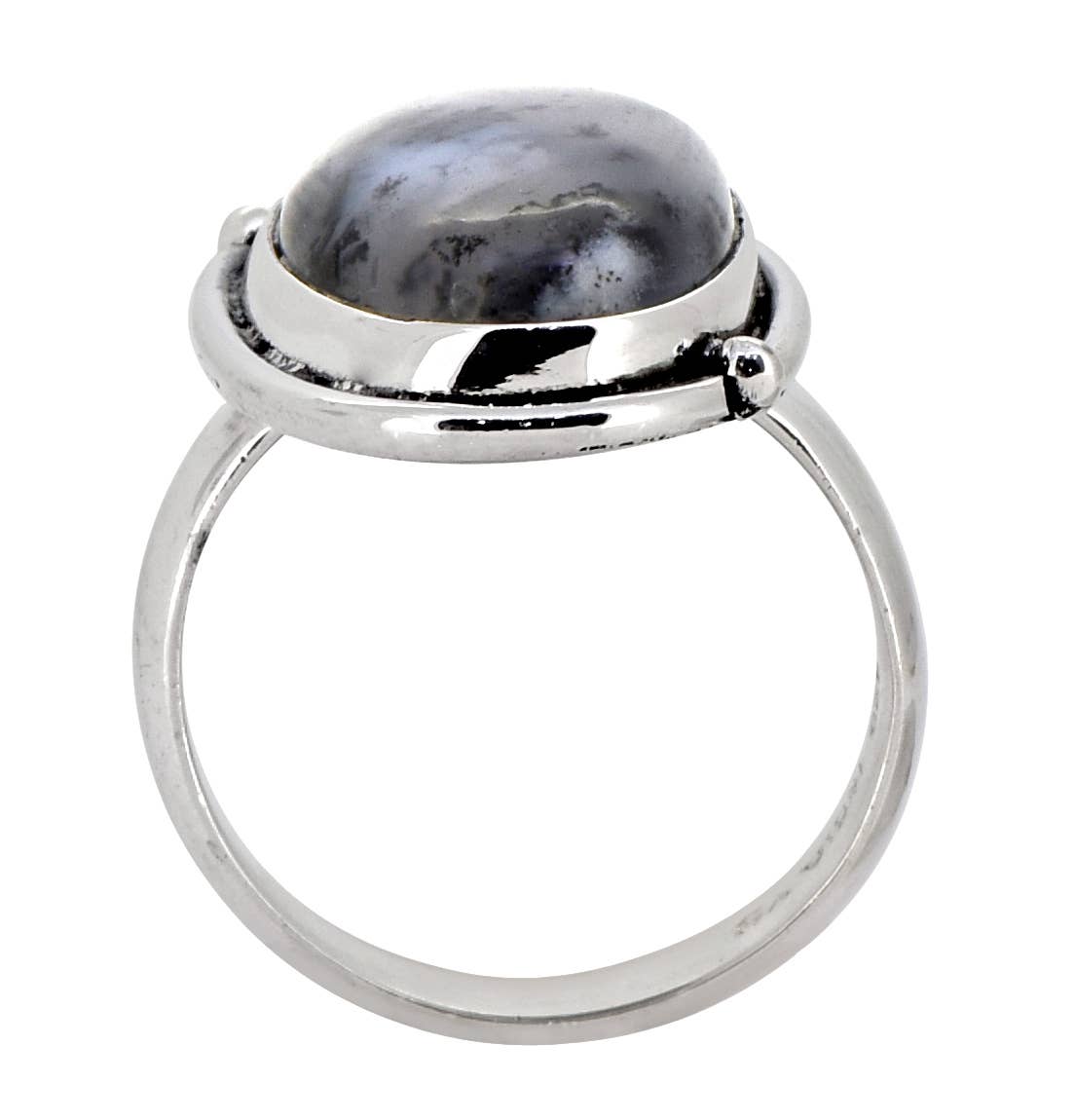 Dendritic Agate 925 Sterling Silver Gemstone Ring