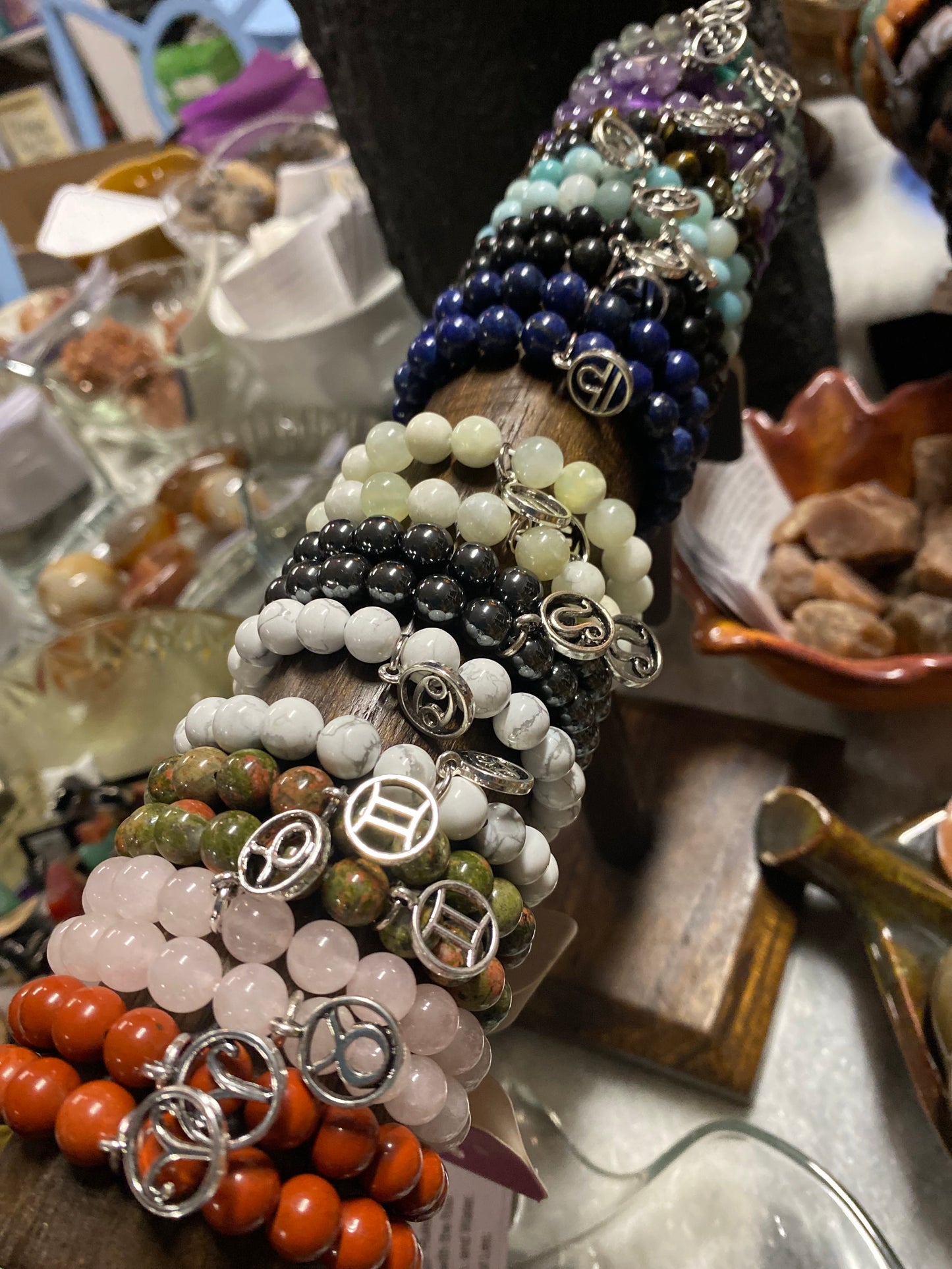 Zodiac Intentions Bracelets 8mm Stone Beads Astrology