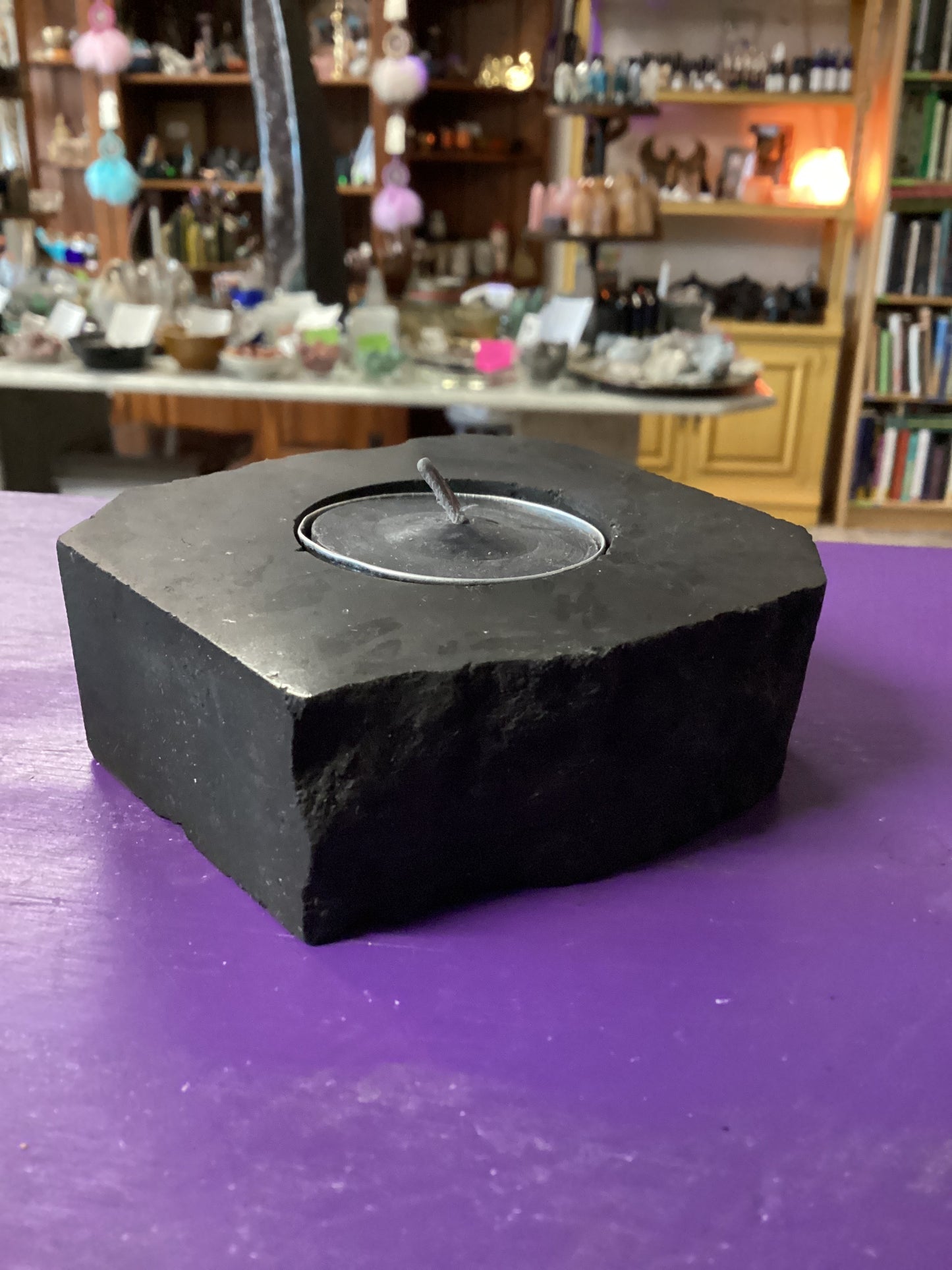 Tealight Holder Rough Tourmaline