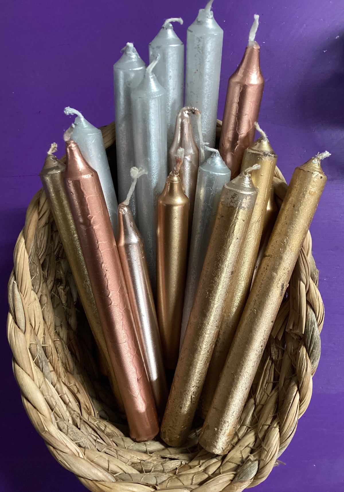 Metallic chime candle