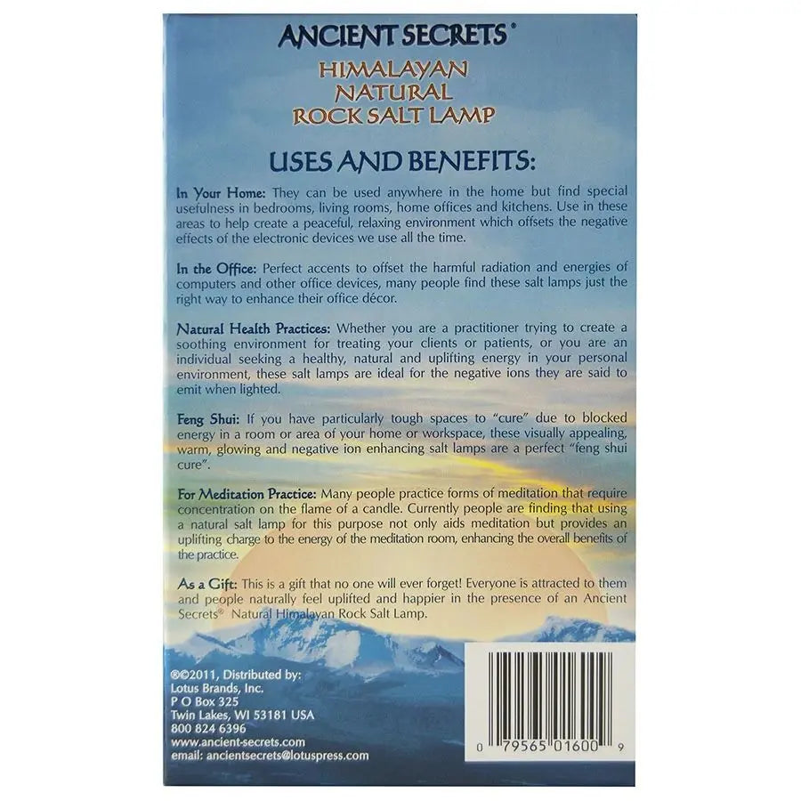 Ancient Secrets Medium Himalayan Rock Salt Lamp Medium 3-5 lbs.