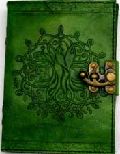 Green Tree of Life leather w/ latch 5" x 7"