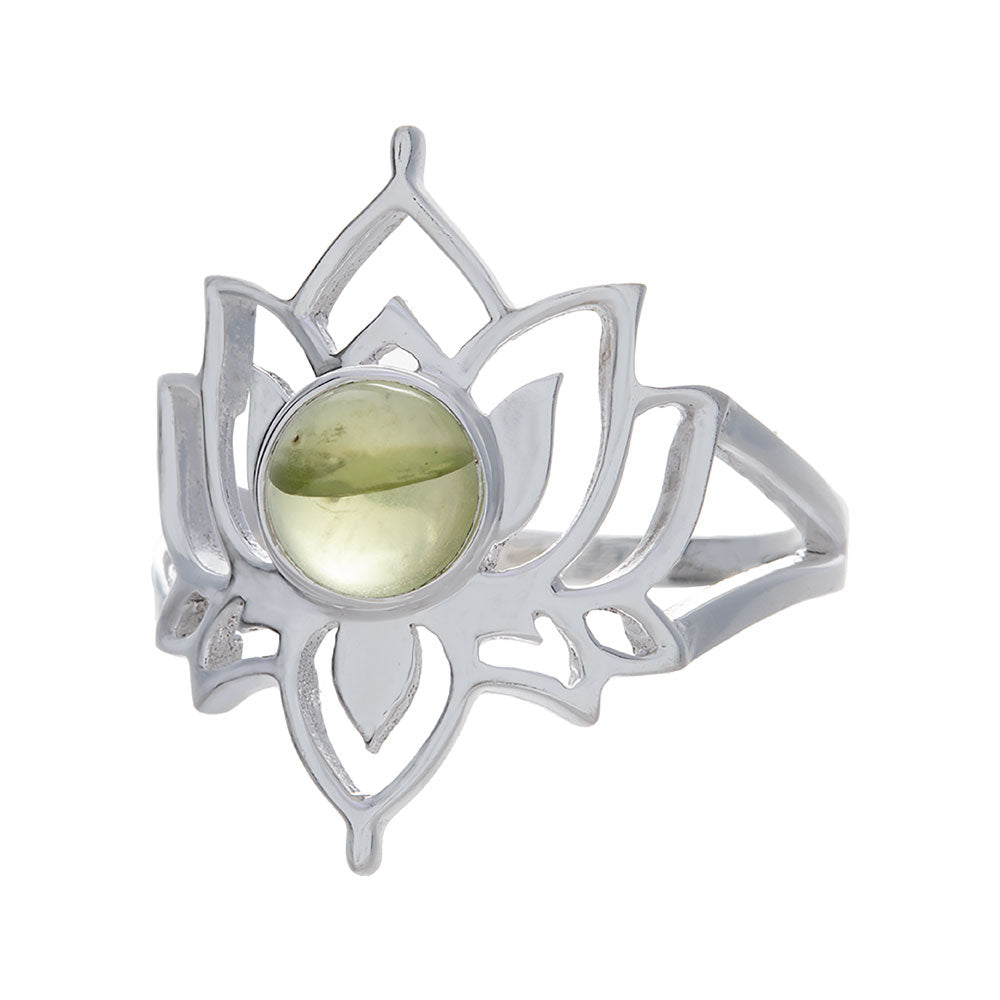 Peridot Lotus Flower Ring