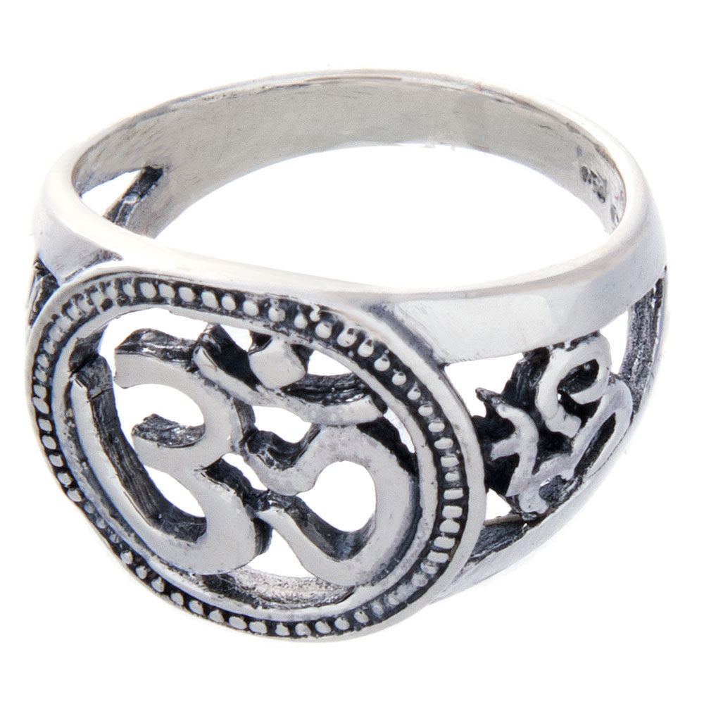 Om Sterling Silver Ring