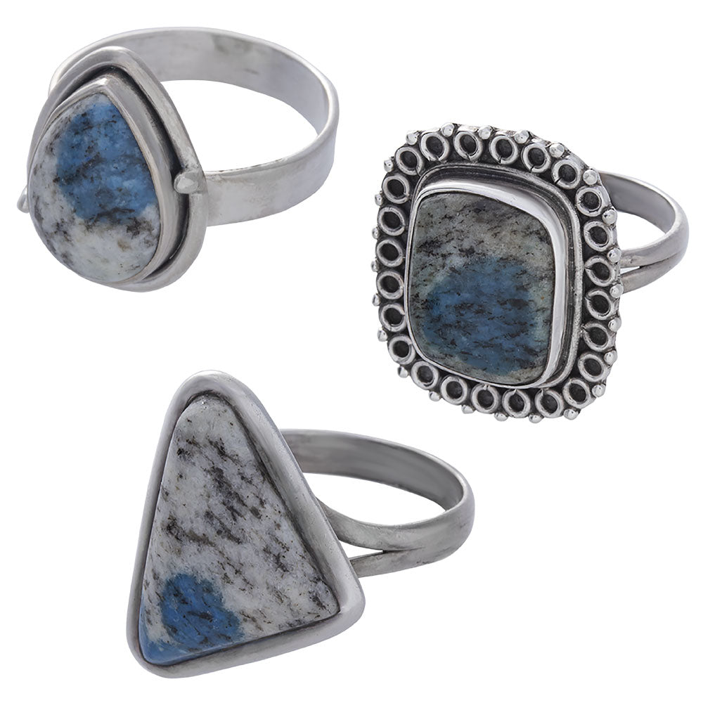 K2 Ring Assorted Shapes 9-21mm Sterling Silver