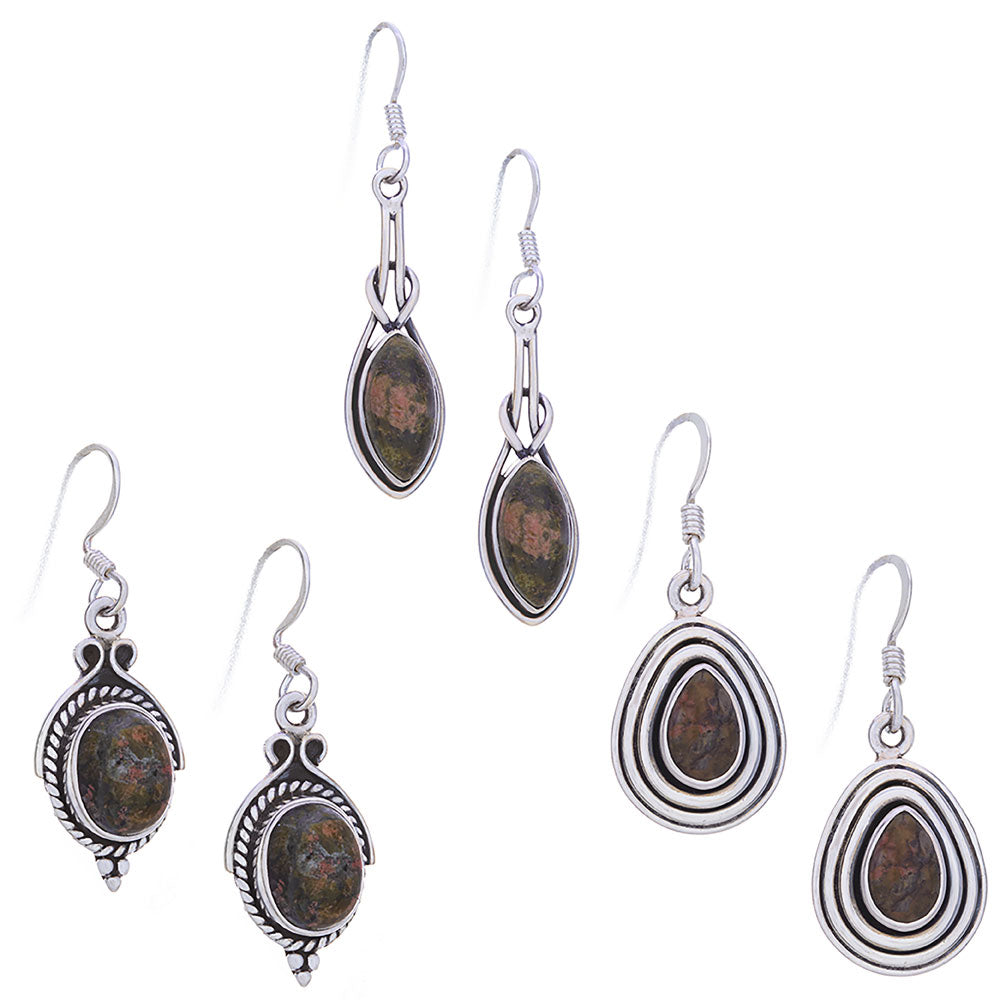 Unikite Earrings Assorted Shapes 30-35mm Sterling Silver (Copy)