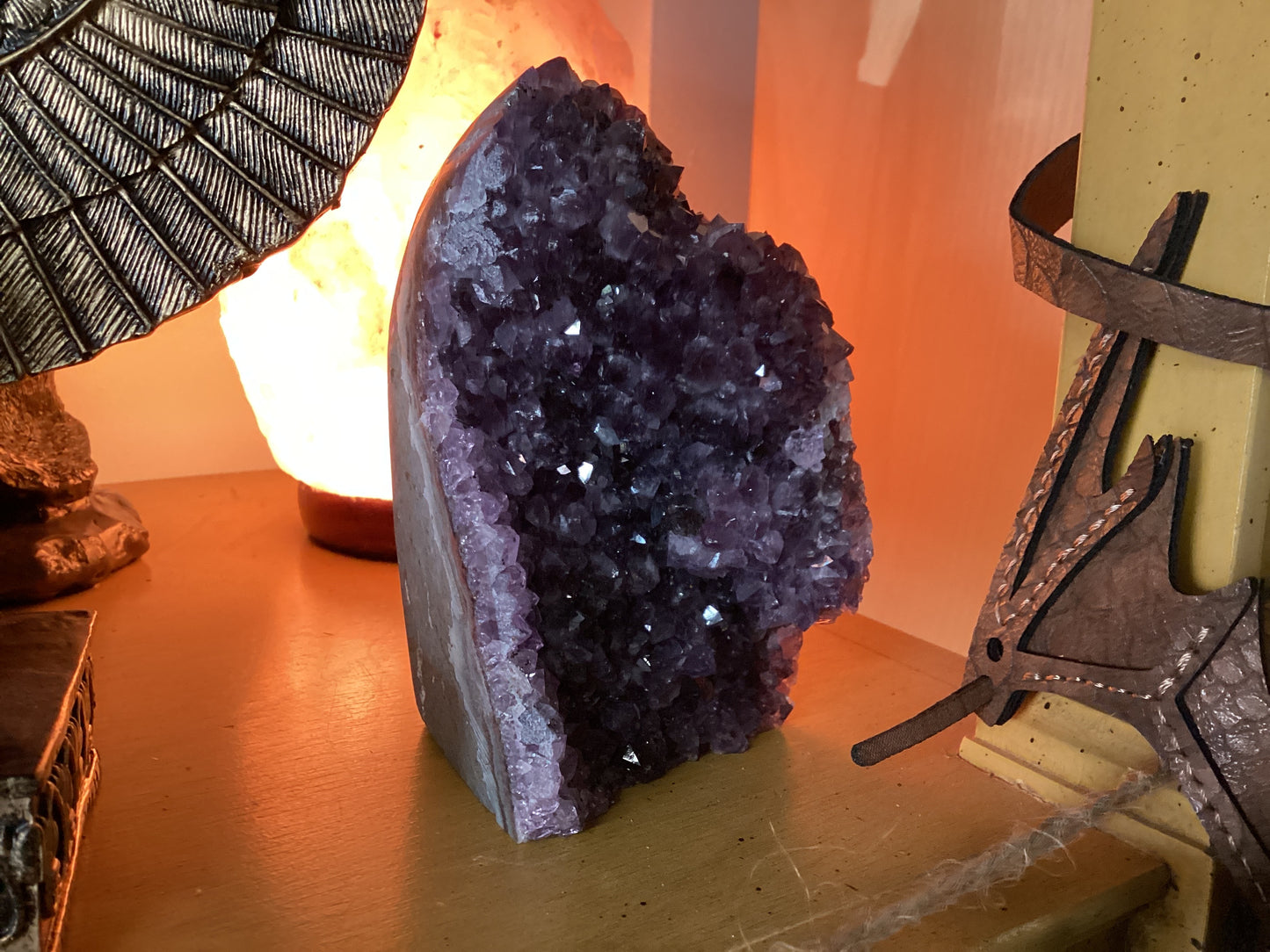 Natural Standing Deep Purple Amethyst Cluster Geode High Quality