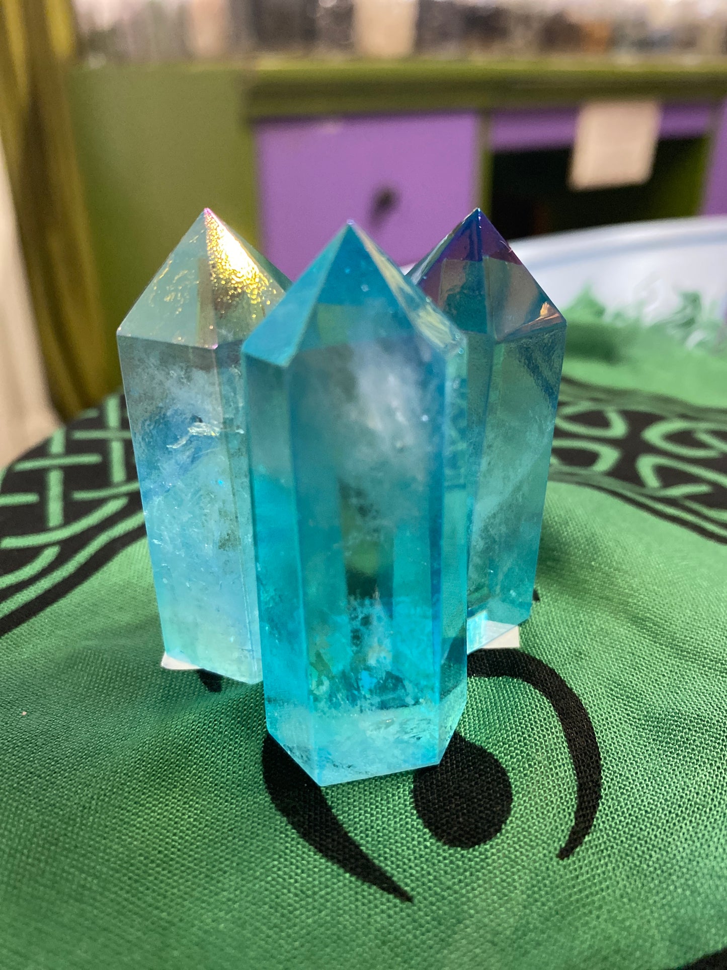 Blue Aura Quartz Tower