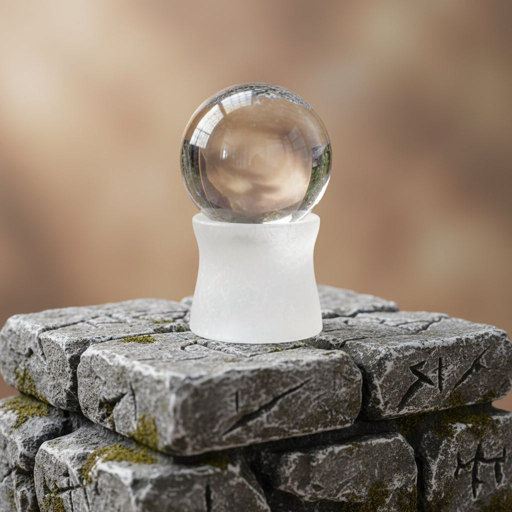 1 1/2" Satin Spar Selenite ball stand