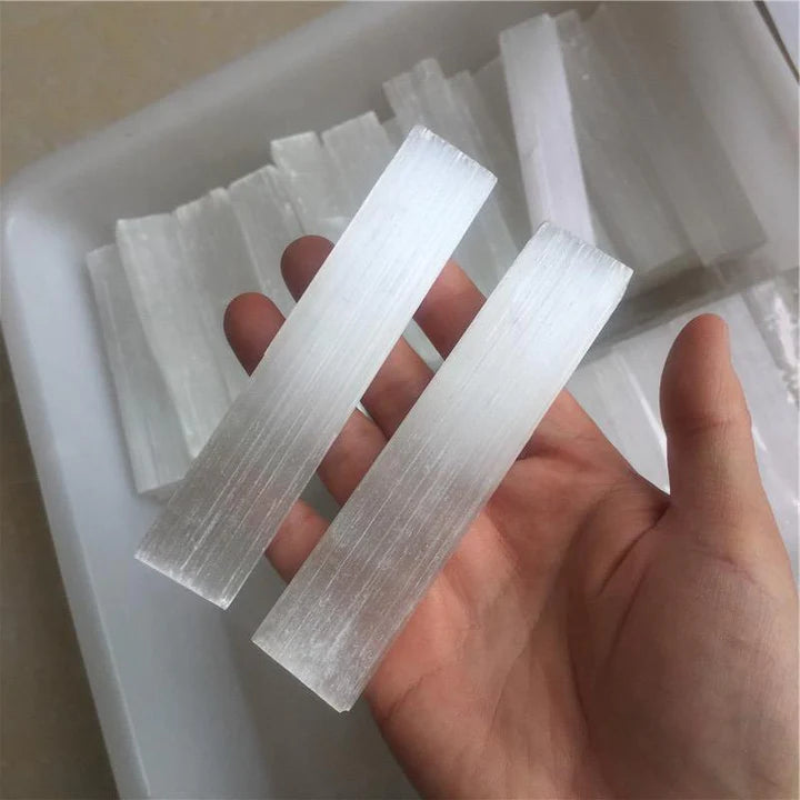 Raw Rectangle Satin Spar (Selenite) Sticks 5-6"