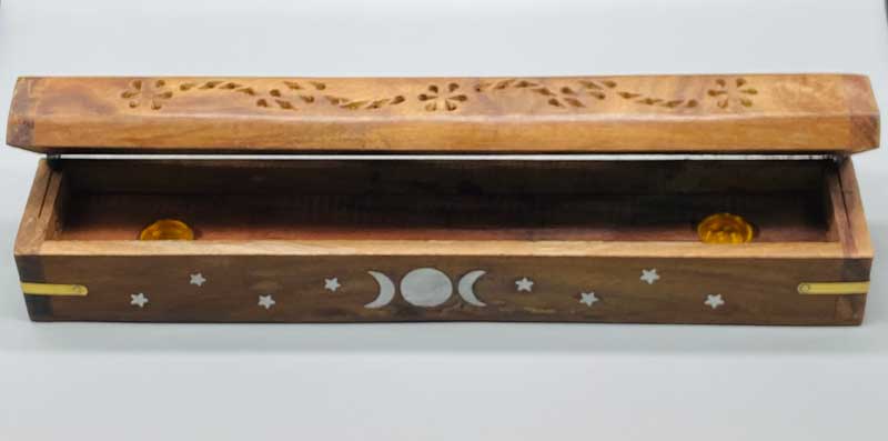 Flip Top Triple Moon incense holder 12"