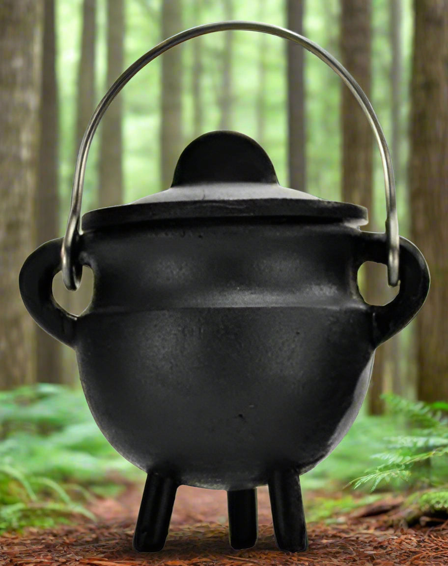 Plain cast iron cauldron w/ lid 2 3/4"