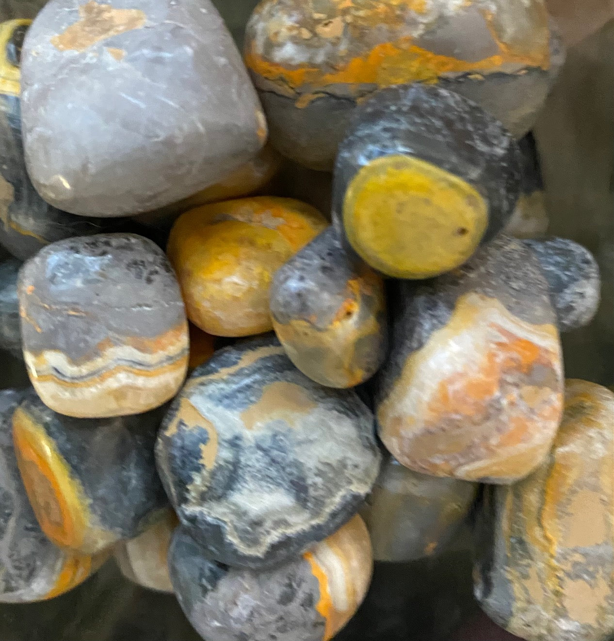 Bumblebee Jasper tumbled stone