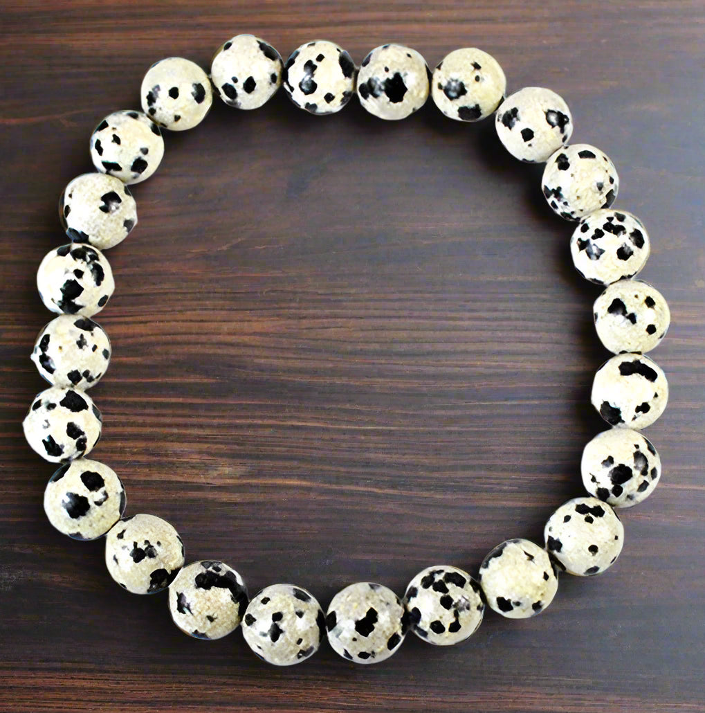 Dalmation Jasper 8mm bracelet
