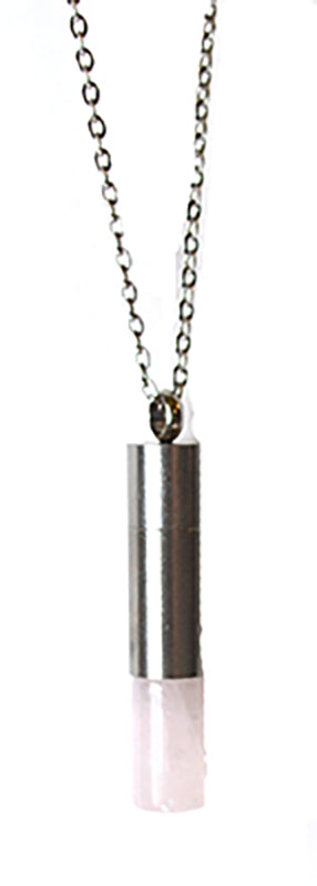 Rose Quartz Crystal Chambered Necklace