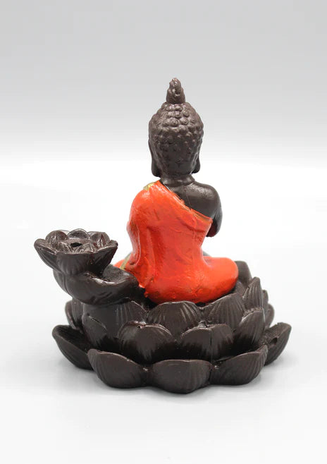 Lotus Meditating Buddha Backflow Incense Burner