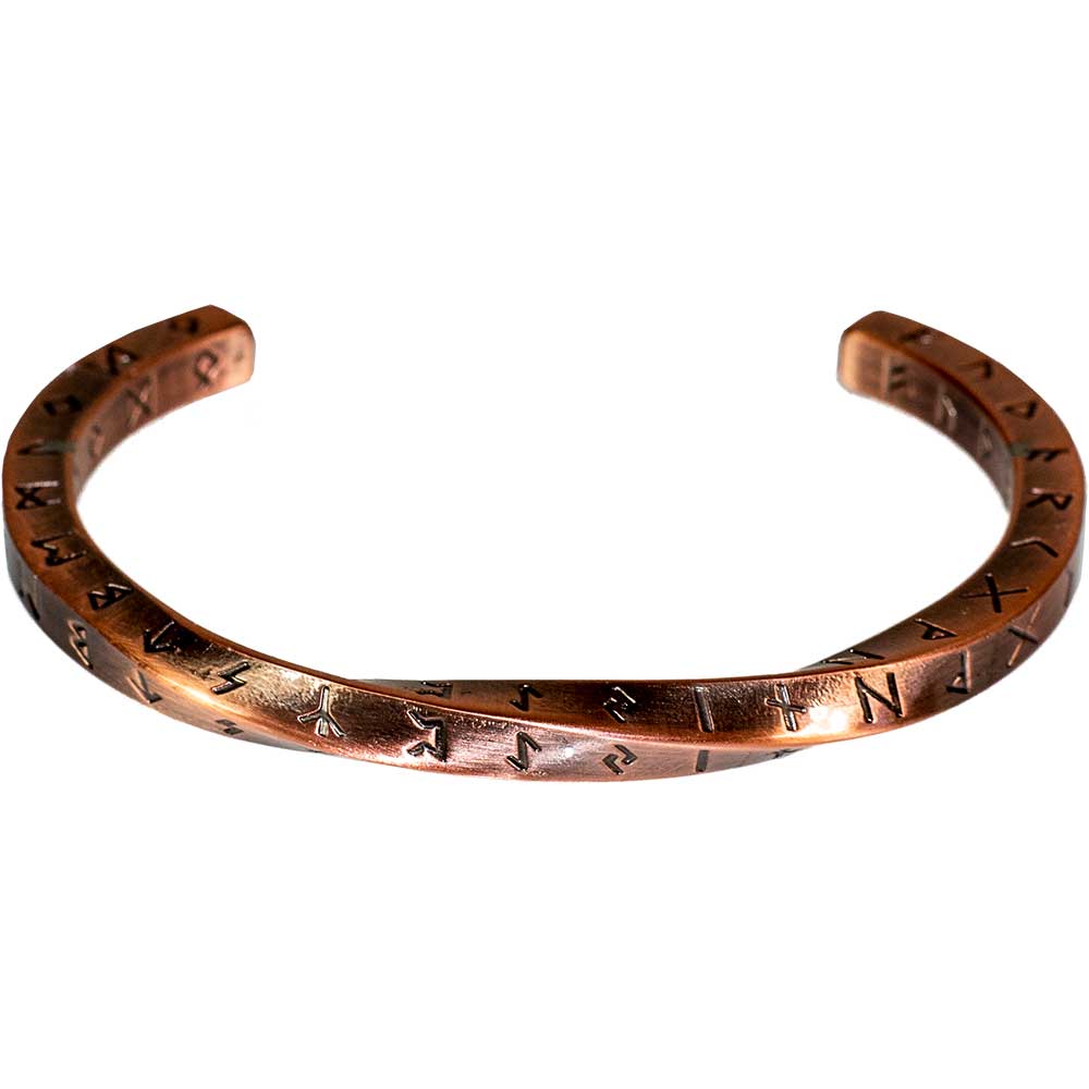 Stainless Steel Viking Twist Bracelet - Nordic Runes Copper
